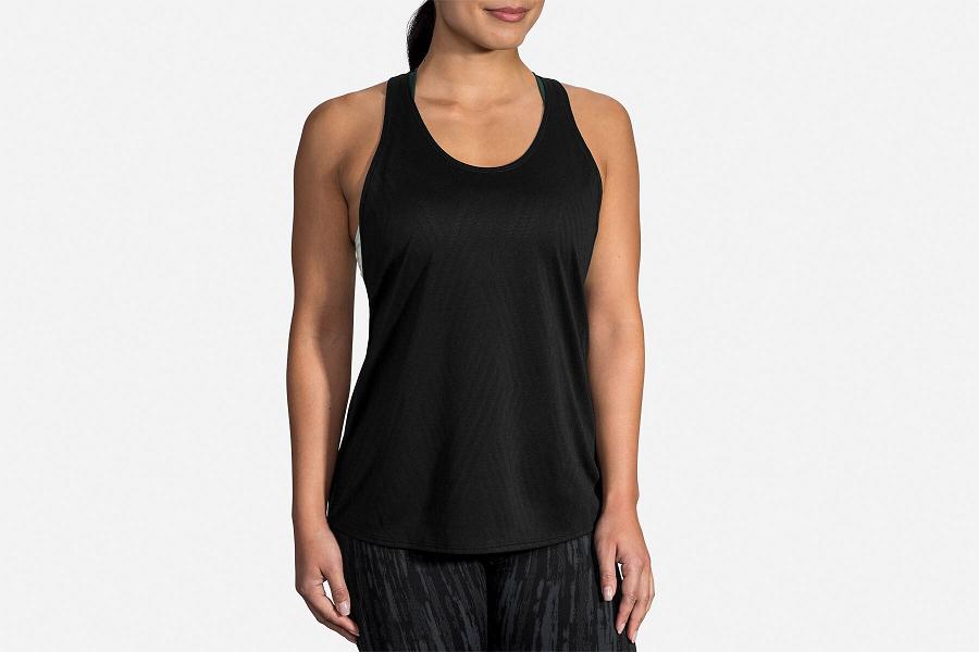 Brooks Array Women Clothes & Running Tank Black QCB146927